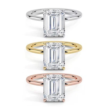 Emerald Cut Moissanite Ring
