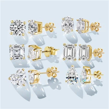 Lab dyrket diamantøreringer 1 karat
