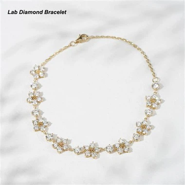 Lab laget diamantgullarmbånd